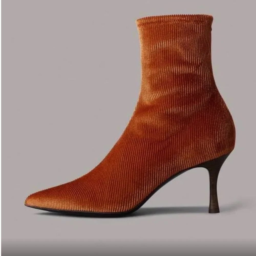 rag & bone Rust Ribbed Ankle Booties